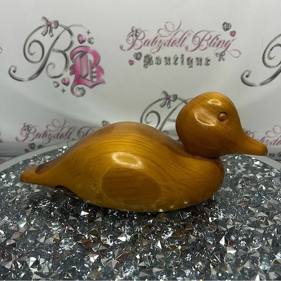 Other - Vintage wood duck  decoy decor carved wooden shiny duck 🦆 hunter outdoorsy